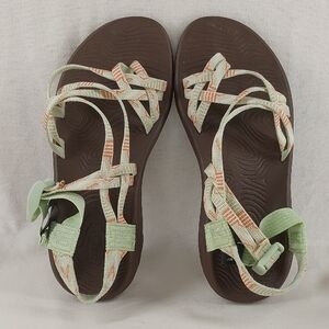 Chaco Women's Sandals - Light Green and Brown